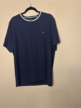 Men’s Michael Kors Navy Short Sleeve Tee with White Trim